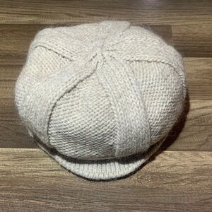 Lorenzo Wool Blend Knit Hat in Cream